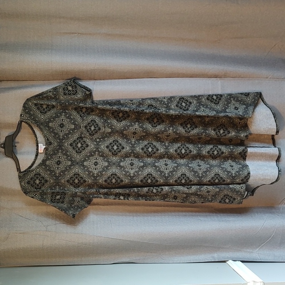 LuLaRoe Black & Beige Patterned Asymmetrical High-Low Dress Sz XL